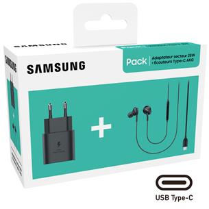 Cargador USB-C 25W+ Auricular AKG USB-C Samsung Pack Negro 2