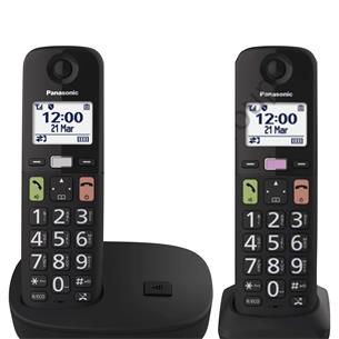 Panasonic KX-TGU112EXB Teléfono Inalámbrico Duo con Teclas Grandes Negro 2