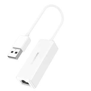 Borofone DH7 Adaptador USB-A a RJ45 Ethernet 100 Mbps Blanco 2