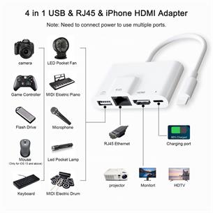 Adaptador Compatible Lightning a Ethernet, HDMI y USB  (THT-022) 2
