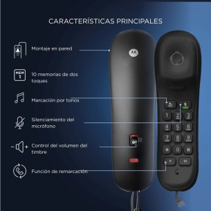 MOTOROLA CT50 TELÉFONO FIJO DE GÓNDOLA NEGRO 2