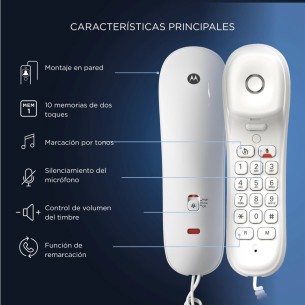 MOTOROLA CT50 TELÉFONO FIJO DE GÓNDOLA BLANCO 2