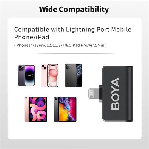 BOYA Omic-D Micrófono Inalámbrico Compacto 2.4GHz Lightining Negro