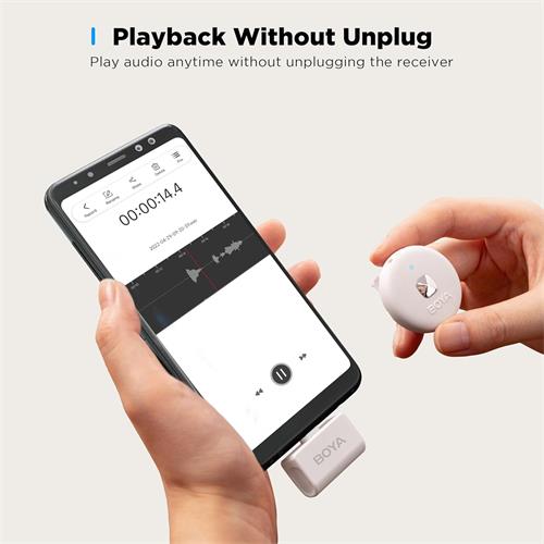 BOYA Omic-U Micrófono Inalámbrico Compacto 2.4GHz Tipo-C Blanco