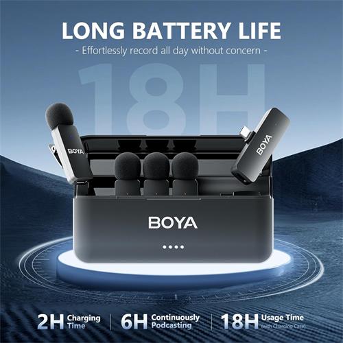 BOYA V4U Micrófono Lavalier Inalámbrico USB-C con 4 Micrófonos