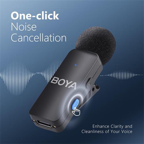 BOYA V4U Micrófono Lavalier Inalámbrico USB-C con 4 Micrófonos