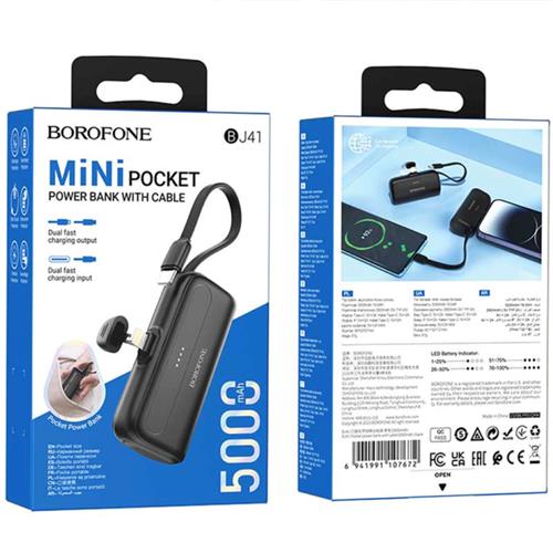 Powerbank Borofone BJ41 5.000mAh con conexión 2-1 Blanco