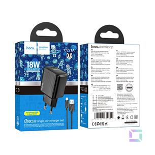 Cargador USB 18W Hoco CS21A QC 3.0 + Cable Micro USB Negro 2