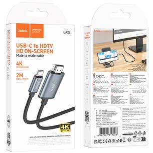Cable Type-C to HDTV Metal Gray Hoco UA27 HD On-Screen 2