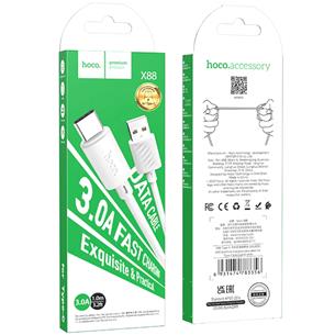 Cable USB a USB-C 1 metro 3 amp Hoco X88 Blanco 2