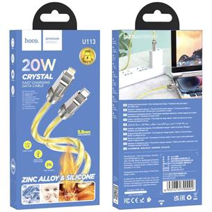 Cable USB-C a Lightning 1 metro 20W Hoco U113 Metálico Reforzado Oro 2