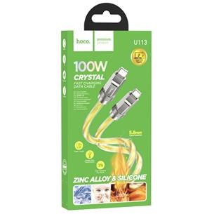Cable USB-C a USB-C 1 metro 100W Hoco U113 Metálico Reforzado Oro 2