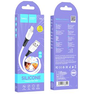 Cable USB a Lightning 1 metro 3Amp Hoco X82 Silicona Blanco 2