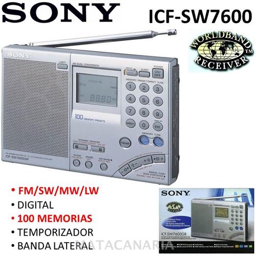 Sony Icf-Sw7600Gr Receptor Multibanda Radio Silver