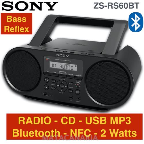 Sony Zs-Rs60Bt Radio Cd Usb Y Bluetooth Nfc Black