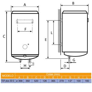 Cointra TDF PLUS-30S 30L Slim Termo (36,8cm) Display EF.A 2