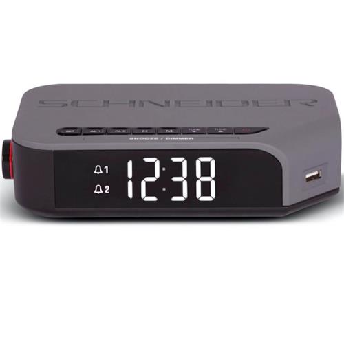 Schneider Sc310Acl Viva Radio Reloj Con Usb Gris