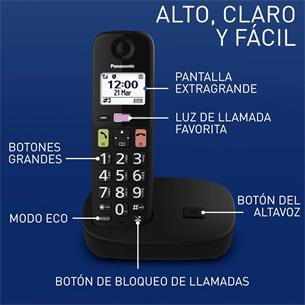 Panasonic KX-TGU110EXB Teléfono Inalámbrico con Teclas Grandes Negro 2