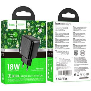 Hoco CS21A Rich Single Port QC3.0 Cargador Eu Black 2