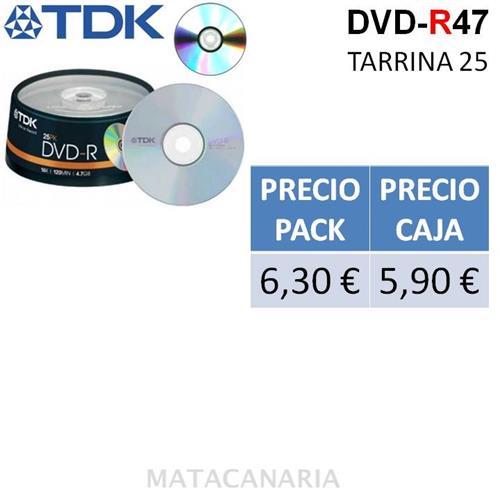 Tdk Dvd-R47 Cbed25 (Tarrina 25 Dvd) 16 X 120 Min 4.7Gb