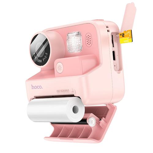 Hoco DV200 Cámara Digital Infantil con Patalla e Impresora Térmica Rosa