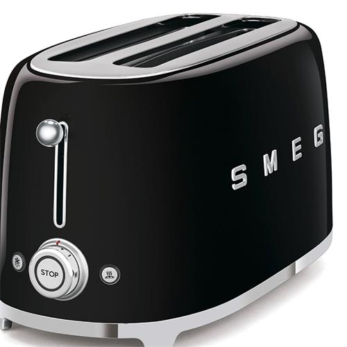 Smeg TSF02BLEU Tostadora Retro 2 Ranuras Anchas Negro