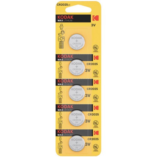 Kodak Cr2025 Batería Dellitio Ultra 3V 5 Unidades (30411562)