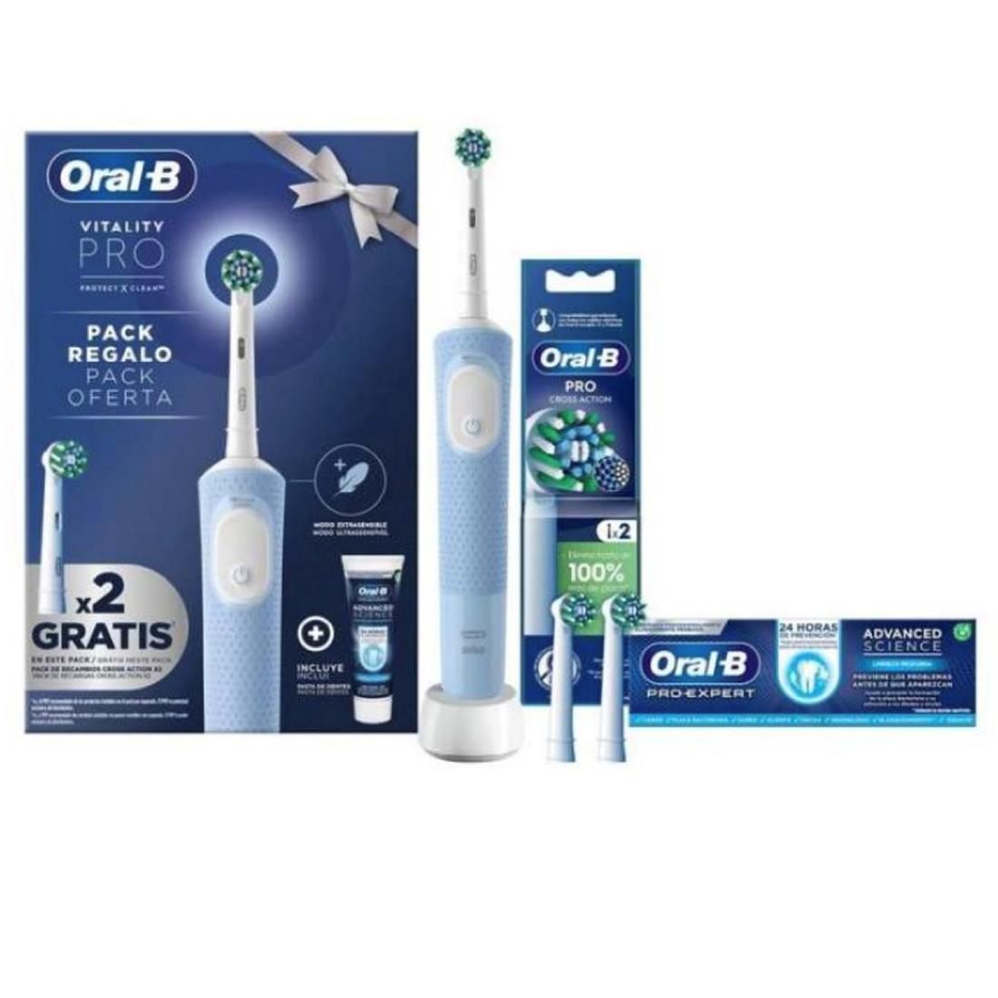 Braun Oral-B Cepillo Pro Vitality + 2 Recambios+ Pasta Dientes (D103.413.3)