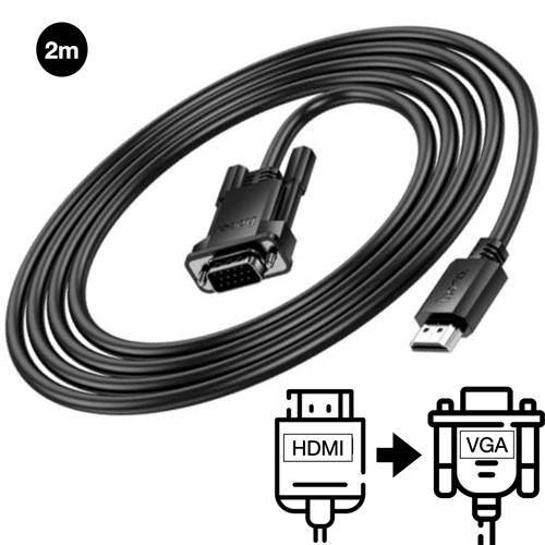 Hoco US12 Cable HDMI a VGA 1080p 60Hz. 2 Metros