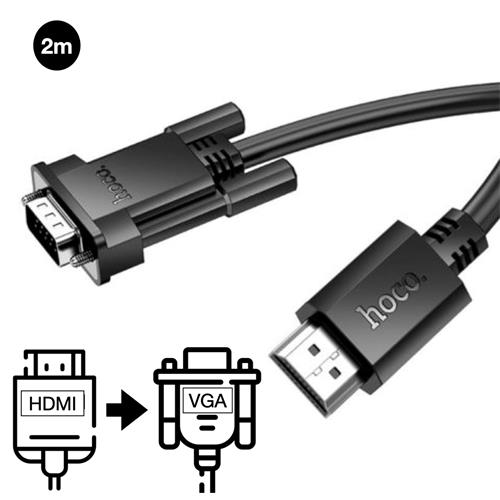 Hoco US12 Cable HDMI a VGA 1080p 60Hz. 2 Metros