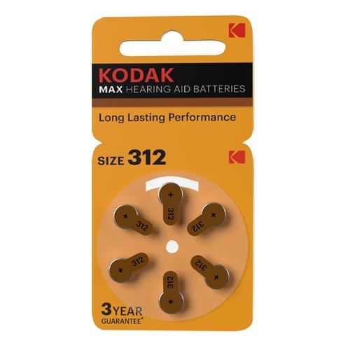 Kodak Pila Audífono Zinc-Air 312 (Blister de 6 Unds) CAT 30423305