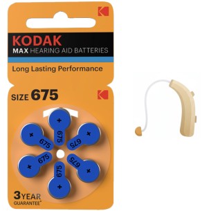 Kodak Pila Audífono Zinc-Air 675 (Blister de 6 Unds) CAT 30423282