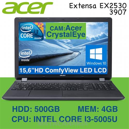 Acer Ex2530 I3-5005 4Gb 500Gb Dvd W10