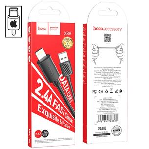 Cable USB a Lightning 1 metro Hoco X88 Negro 2