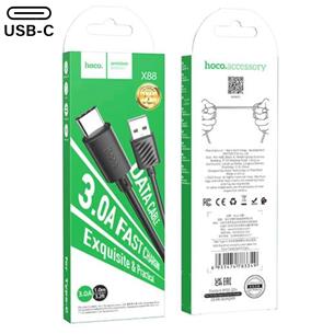 Cable USB a USB-C 1 metro 3 amp Hoco X88 Negro 2