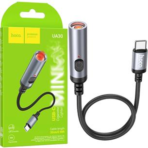 Hoco UA30 Mechero para Coche con Conexión USB-C y cable 30cm 2