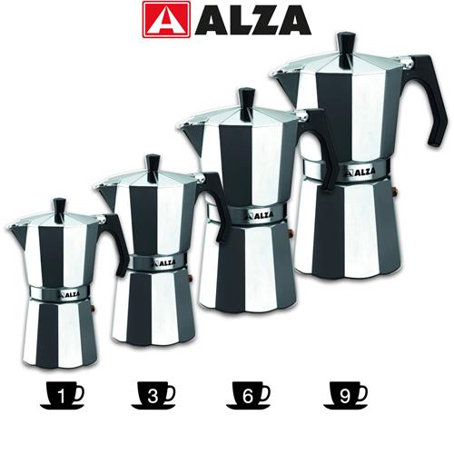 Alza BASIC Cafetera Aluminio 1 Taza para Vitrocerámica y Gas