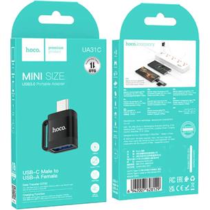 Hoco UA31C Adaptador OTG USB-C a USB-A Negro 2