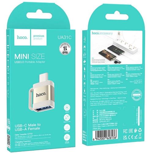 Hoco UA31C Adaptador OTG USB-C a USB-A Gris