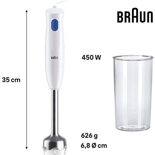 Braun MQ10.001MWH Batidora de Brazo Inox 450W