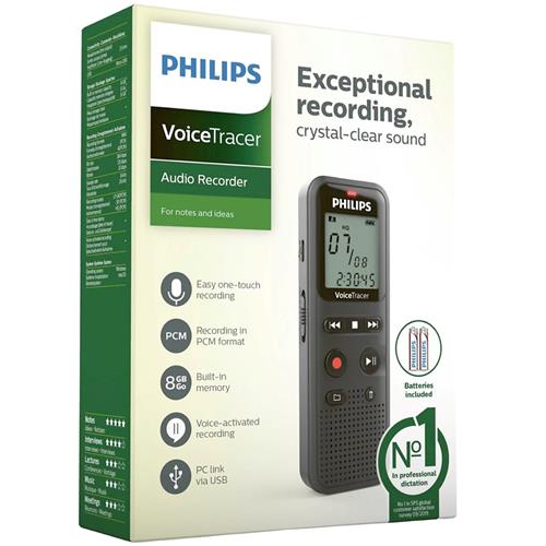 Philips DVT1160 Grabadora Audio 8GB Negra