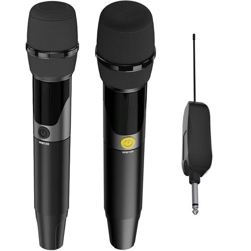 HiFuture WM100 Pack de 2 Micrófonos Inalámbricos 2.4G Recargables