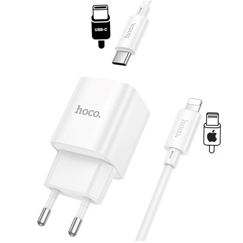 Hoco C147A Cargador Cham PD20W+QC3.0 Type-C to Lightning White