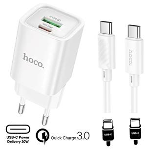 Hoco C149A Cargador Cham PD30W+QC3.0 Type-C to C White 2