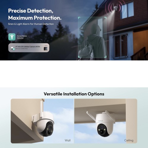 Botslab W314 Cámara de Seguridad 360º con 4G LTE, Batería y Panel Solar