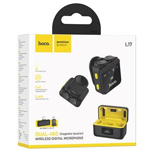 Hoco L17 Micrófono Doble Lavalier Inalámbrico con USB-C y Lightning 2