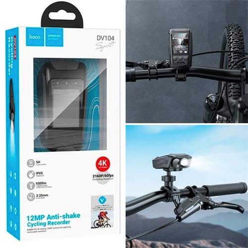 Hoco DV104 Cámara 4K con pantalla y luz LED para Bicicleta o Moto