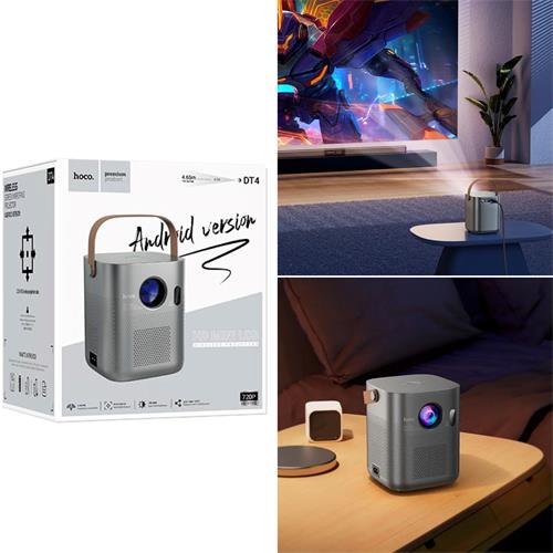 Hoco DT4 Proyector Smart Android 13, 190 Lumen, Wifi, Autofocus, 720p