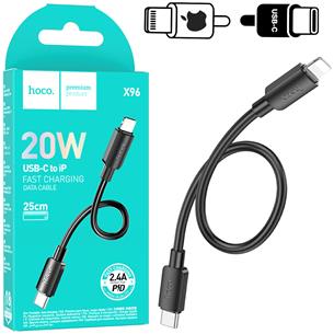 Cable USB-C a Lightning 0.25 metros 20w Hoco X96 Negro 2