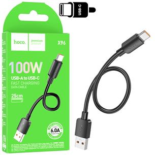 Cable USB-A to USB-C 0.25 metros 100w Hoco X96 Negro 2